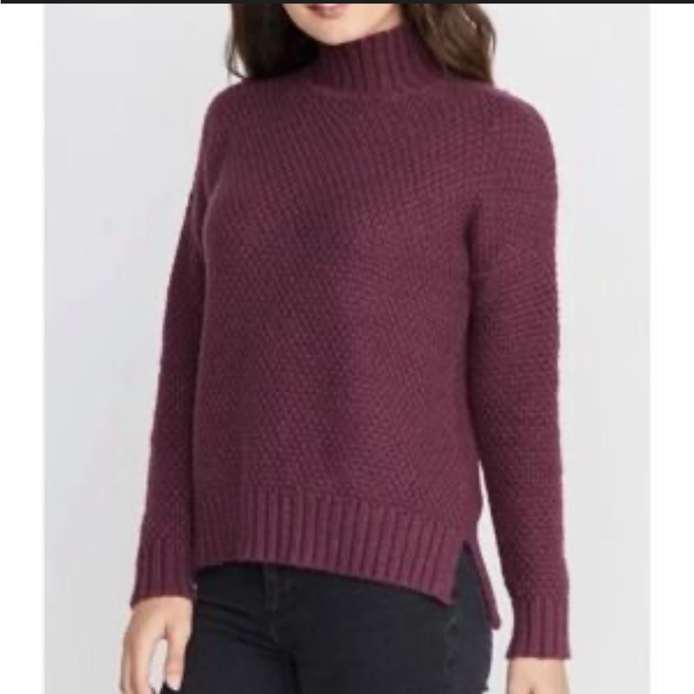 Marine layer wool blend mock neck sweater